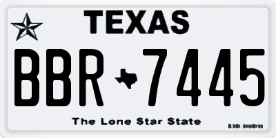 TX license plate BBR7445