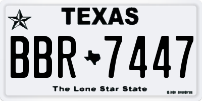 TX license plate BBR7447
