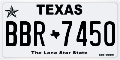 TX license plate BBR7450