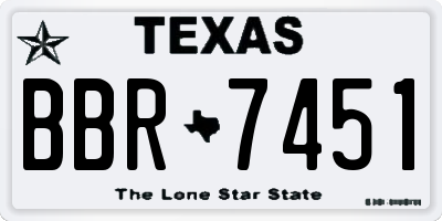 TX license plate BBR7451