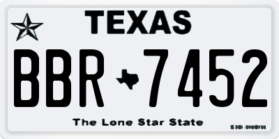TX license plate BBR7452