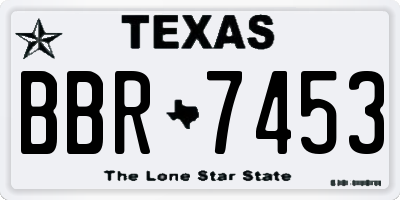 TX license plate BBR7453