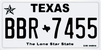 TX license plate BBR7455