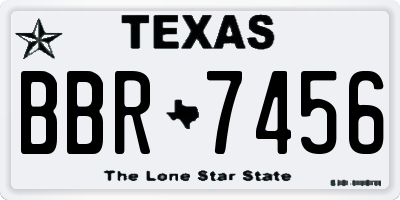 TX license plate BBR7456