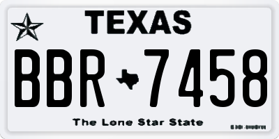 TX license plate BBR7458