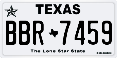 TX license plate BBR7459
