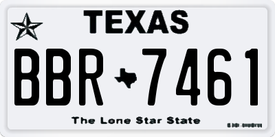TX license plate BBR7461