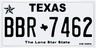TX license plate BBR7462