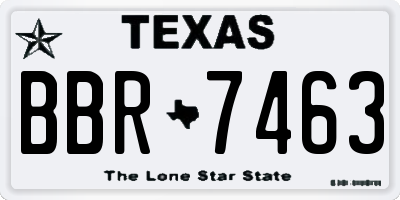 TX license plate BBR7463