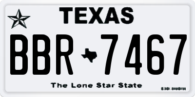 TX license plate BBR7467