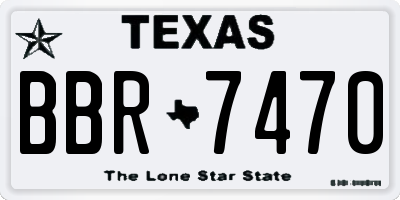 TX license plate BBR7470