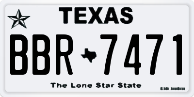 TX license plate BBR7471