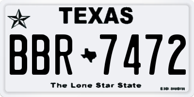 TX license plate BBR7472