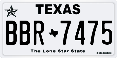 TX license plate BBR7475