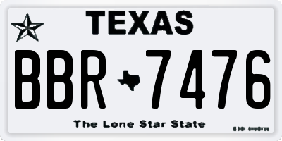 TX license plate BBR7476