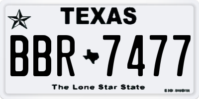 TX license plate BBR7477