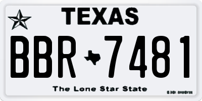 TX license plate BBR7481