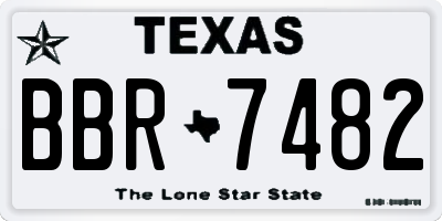 TX license plate BBR7482