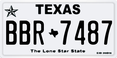 TX license plate BBR7487