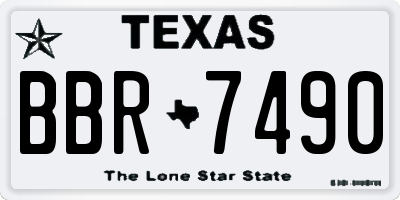 TX license plate BBR7490