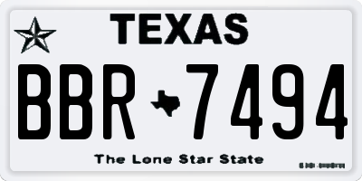 TX license plate BBR7494