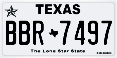 TX license plate BBR7497