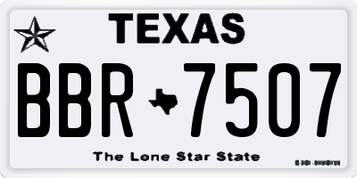 TX license plate BBR7507