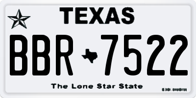 TX license plate BBR7522