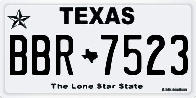 TX license plate BBR7523