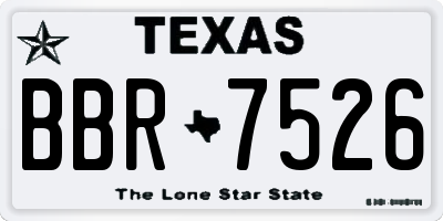 TX license plate BBR7526