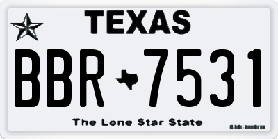 TX license plate BBR7531