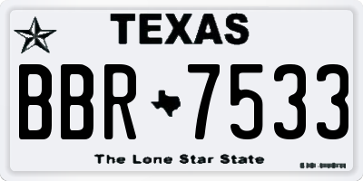 TX license plate BBR7533