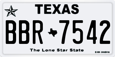 TX license plate BBR7542