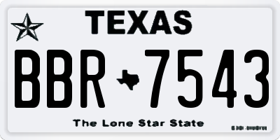 TX license plate BBR7543