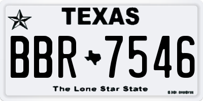 TX license plate BBR7546