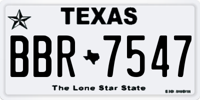 TX license plate BBR7547