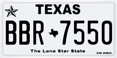 TX license plate BBR7550