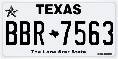 TX license plate BBR7563