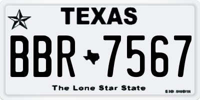 TX license plate BBR7567