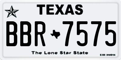 TX license plate BBR7575