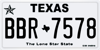 TX license plate BBR7578