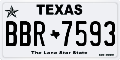 TX license plate BBR7593