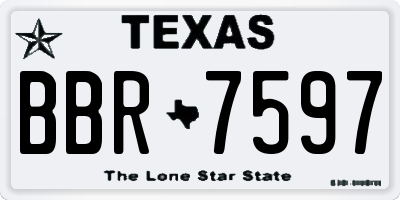 TX license plate BBR7597