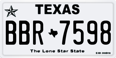 TX license plate BBR7598
