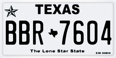 TX license plate BBR7604
