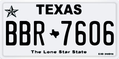TX license plate BBR7606