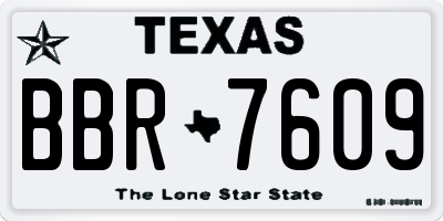 TX license plate BBR7609