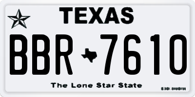 TX license plate BBR7610