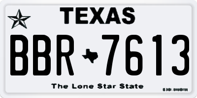 TX license plate BBR7613