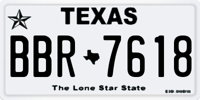 TX license plate BBR7618
